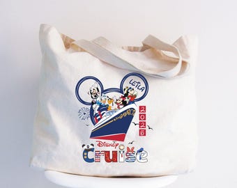 Personalized Disney Cruise Family 2026 Canvas Tote Bag, Disney Trip Bags, Vocation Tote