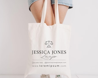 Personalized Lawyer Tote Bag, Lady Justice Gift
