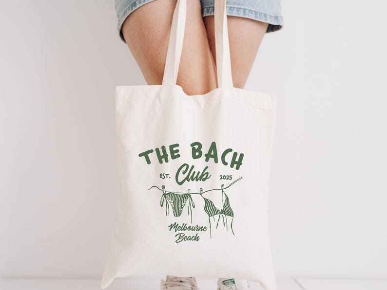 Custom Beach Bachelorette Tote Bag, Bridal Shower Gift, Personalized ...