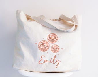 Disco Bachelorette Favors Tote Bag, Personalized Name Tote, Name Tote, Bridesmaid Tote, Bridesmaid Name Tote, Personalized Bridesmaid Favors