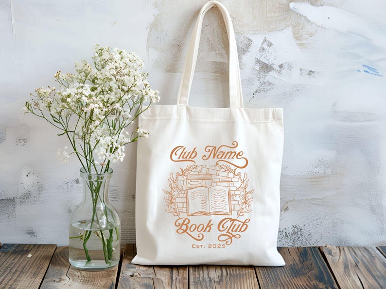 Custom Book Club Tote Bag, Personalized Reading Club Gift, Bookworm Gift, Bookish Gift, Book Lover Bag, Booktok Merch, Booktrovert Tote Bag image 13