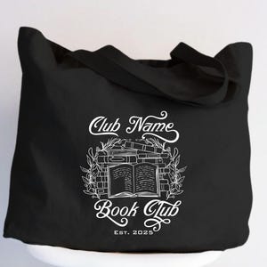 Custom Book Club Tote Bag, Personalized Reading Club Gift, Bookworm Gift, Bookish Gift, Book Lover Bag, Booktok Merch, Booktrovert Tote Bag image 12