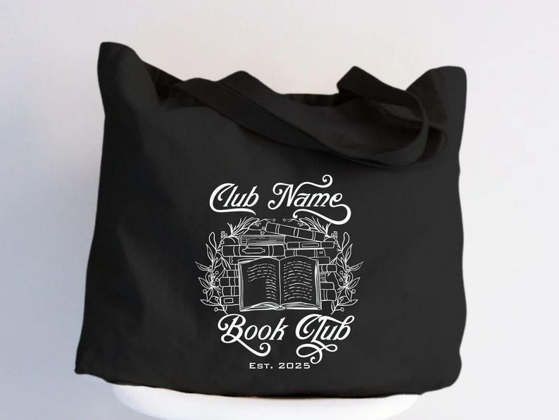 Custom Book Club Tote Bag, Personalized Reading Club Gift, Bookworm Gift, Bookish Gift, Book Lover Bag, Booktok Merch, Booktrovert Tote Bag image 12