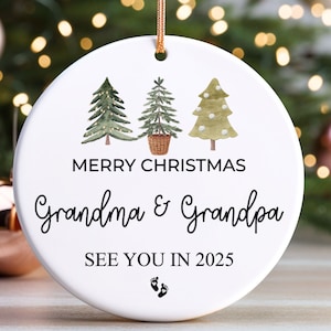 Personalized Promoted to Grandparents Ornament, Custom Christmas Ornament, Pregnancy Announcement Christmas Gift, Reveal to Grandparents
