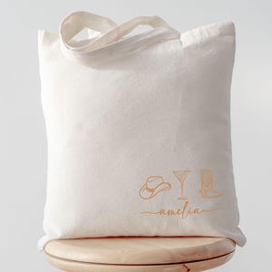 Western Cowgirl Bachelorette Tote Bags, Custom Bridal Shower Gift ...