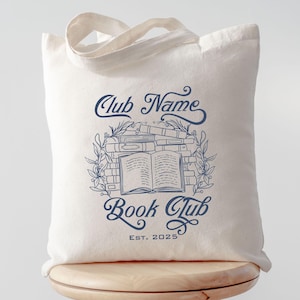 Custom Book Club Tote Bag, Personalized Reading Club Gift, Bookworm Gift, Bookish Gift, Book Lover Bag, Booktok Merch, Booktrovert Tote Bag image 10