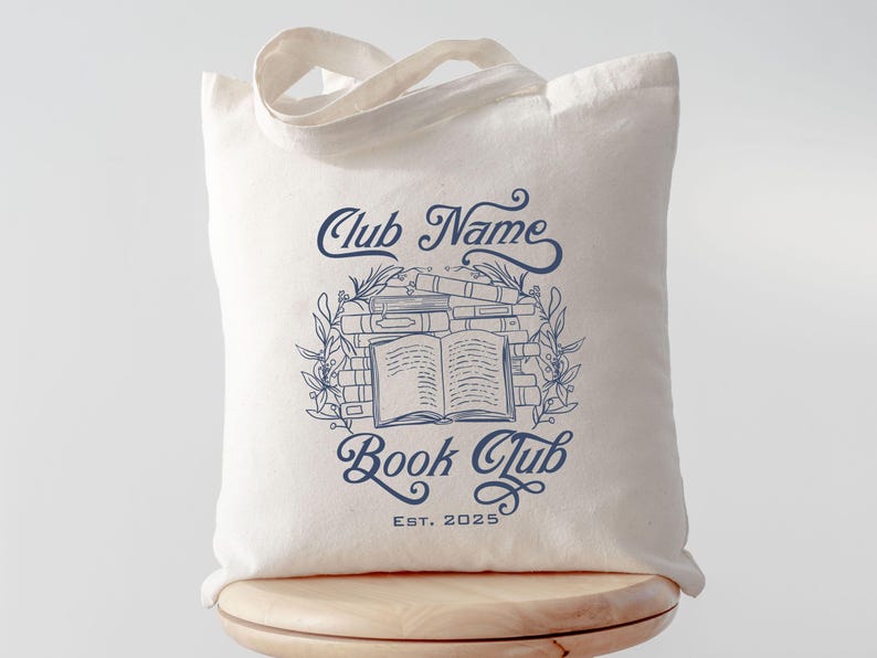 Custom Book Club Tote Bag, Personalized Reading Club Gift, Bookworm Gift, Bookish Gift, Book Lover Bag, Booktok Merch, Booktrovert Tote Bag image 10