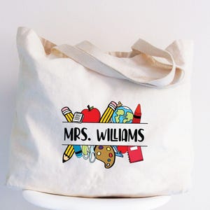 Custom Name Teacher Tote Bag, Personalized Teacher Gifts, Gift for Teachers, New Teacher Gift, Teacher Appreciation Bag, Teacher Life Tote