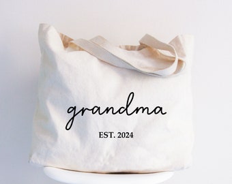 Personalized Grandma Tote Bag, Custom Gigi Nana Mimi Gift, Granny Tote Bag Favor, Gift for Her