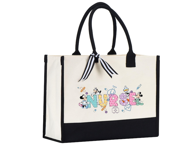 Disney Nurse Cornered Tote Bag,  Nurse's Day Bag, Nurse Bags, Nurse Graduation Gift, Nursing Totes, Best Nurse Gift, Mickey Nurse Bag, Nurse Week Bag, Nurse's Day Bag, Nursing Totes, Best Nurse Gift, Mickey Nurse Bag, Nurse Week Bag, Nurse's Day Bag, ER Nursing Tote, RN Nurse Girl Bag, ICU Nurse Bag, Nurse Anesthetist Tote, RN Canvas Bag, Nursing Lpn Cna Bag
