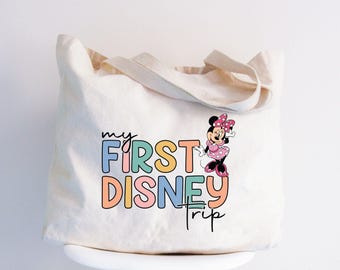 My First Disney Trip Tote Bag, Disney Trip Tote, Disney Travel Bag, Minnie Mouse Tote, Disney Tote Bag, Disney Travel Tote, Minnie Tote Bag