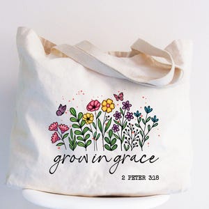 Faith Tote Bag, Christian Tote Bag, Religious Gift, Scripture Gift, Bible Verse, Christian Girl Gift, Church Gift, School Tote, Shopper Bags
