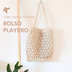 Przewodnik krok po kroku dla początkujących: Torba plażowa. Wzór makramy i projekt torby DIY (do pobrania film i samouczek PDF)