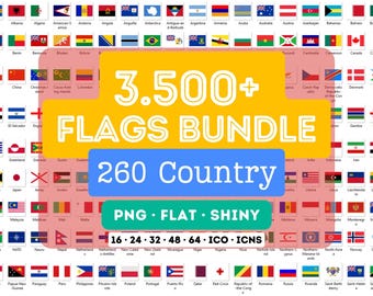World Flags PNG Bundle | 3,500+ Country Flag Icons for Design