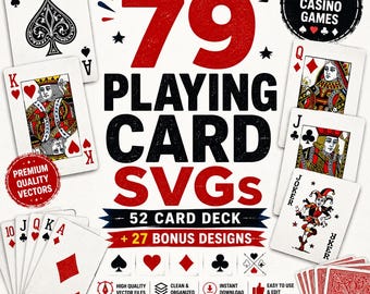 Spielkarten SVG-Bundle | Poker und Kasino Kartendesigns für Cricut