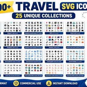 Travel SVG Icons Bundle | 4400+ Airport, Hotel, Tourism, Map and Navigation Icons
