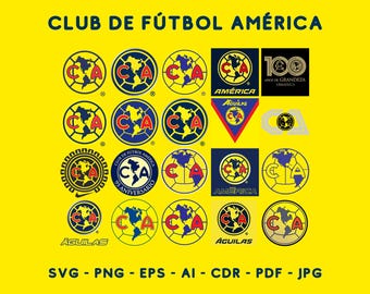 Club de Fútbol América Svg, Png, Eps, Ai, Cdr, Pdf, Jpg, Club America, Mexico, Vector File, Liga mx, Digital , Sports Football Soccer Futbol