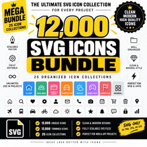 SVG Icons Bundle | 12,000 Web and App Symbols for Design Projects