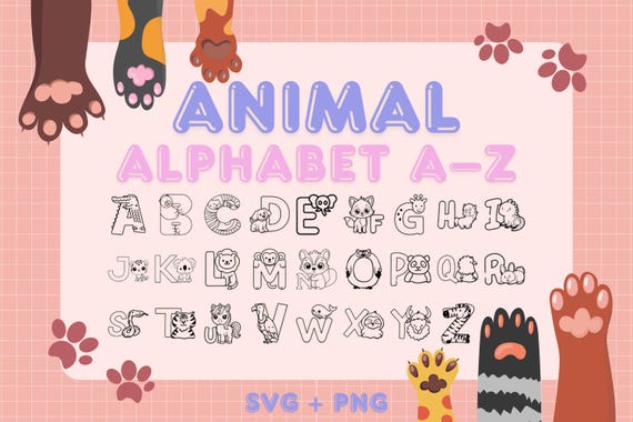 Animal Alphabet SVG Bundle | A–Z Educational Letter Designs