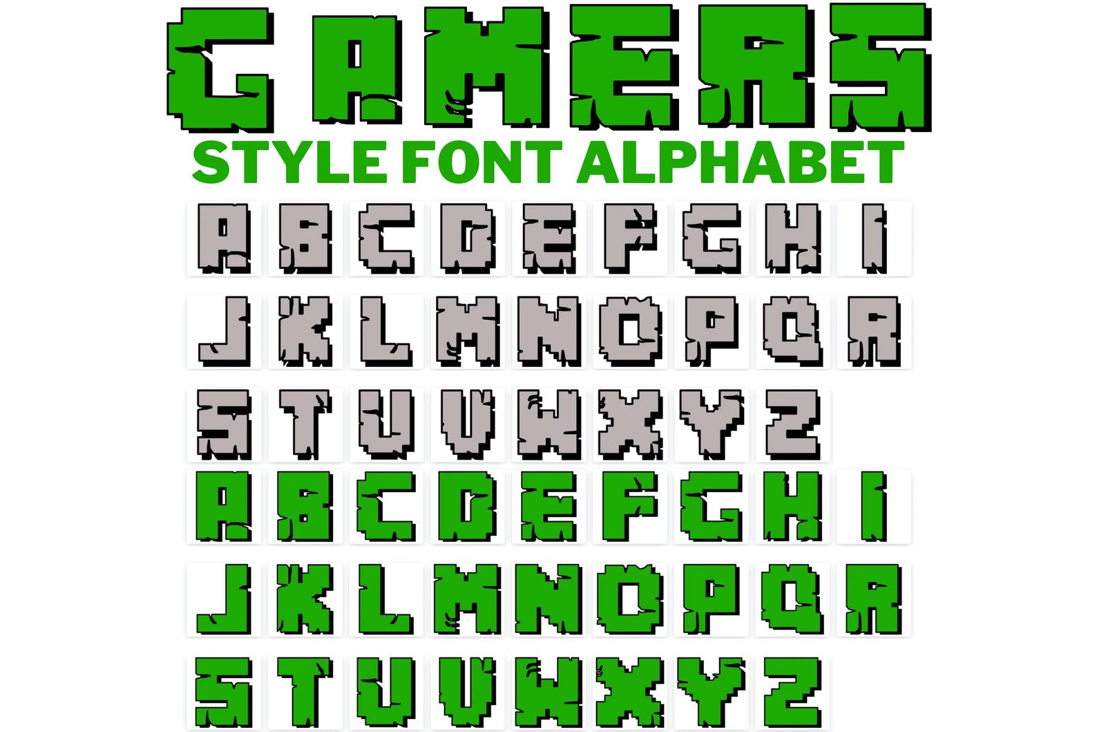 Pixel Gamer Alphabet SVG Bundle | 8-bit Letter Set A–Z - Etsy