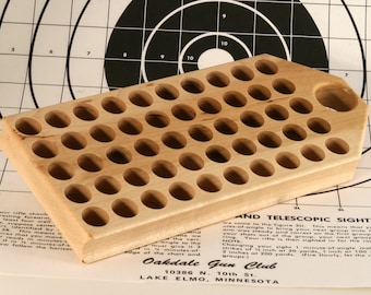 Maple reloading block with deep holes for .45-70 (and other larger calibers)