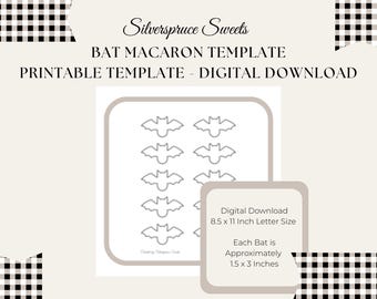Bat Macaron Template - Etsy