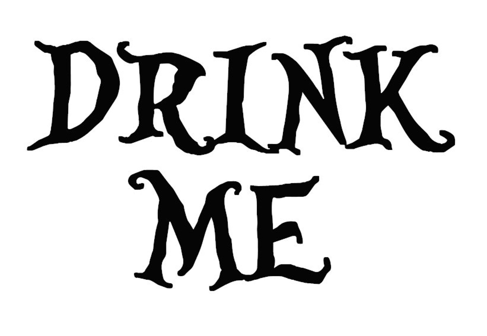 Drink Me Alice in Wonderland Decal Etsy