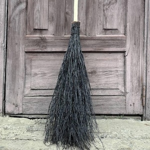 Black Natural Witch Broom, Halloween Pagan broom besom, Halloween Broom, Wedding Broom, Home Decor