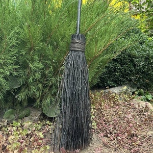 Black Natural Witch Broom, Halloween Pagan broom besom, Halloween Broom, Wedding Broom, Home Decor