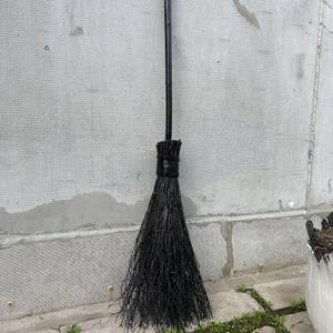Black Natural Witch Broom, Halloween besom, Halloween Broom, Wedding Broom, Witch Broom Decor, Handmade Broom