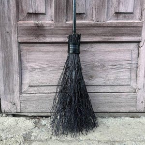 Black Natural Witch Broom, Halloween besom, Halloween Broom, Wedding Broom, Witch Broom Decor, Handmade Broom