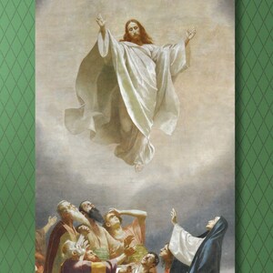 Gebhard Fugel: The Ascension of Christ (c.1893) Canvas Wall Art/Religious Art Poster/Jesus Wall Decor/Christian Painting/Jesus Print Gifts