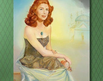 Salvador Dalí: Retrato de Eunice Gardiner Tela/Obra-prima surrealista Presente/Pintura modernista espanhola/Obra de arte vintage famosa Arte de parede/45
