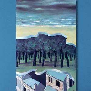 René Magritte: Panorama Popular (1926) Arte em tela/Pintura de Magritte/Decoração de parede embrulhada ou emoldurada/Cartaz surrealista/Impressão de arte de parede para casa/32