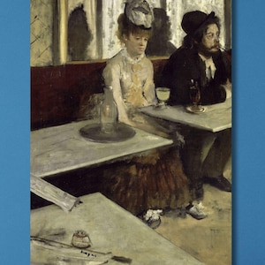 Edgar Degas: In A Cafe Absinthe Canvas/Impressionist Masterpiece/19th Century Paris Art/Fine Art Reproduction/Classic Historic Wall Decor/4