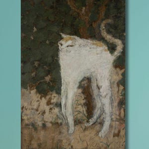 Pierre Bonnard: The White Cat (1894) Canvas Art/High Quality Print/Bonnard Wall Decor/Wrapped or Framed Giclee Art/Animal Painting Gift/1