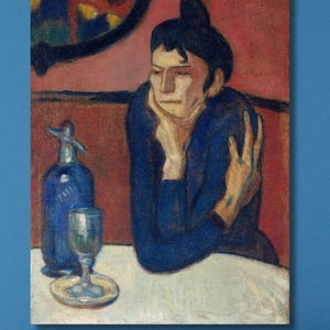Pablo Picasso: The Absinthe Drinker (1901) Canvas Wall Art/Picasso Poster/Surrealism Artwork Gift/Exhibition Painting/Abstract Print/4