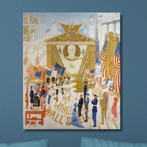 Florine Stettheimer : The Cathedrals of Wall Street (1939) Canvas Art/Modernist Painting/Giclee Poster Print/Exhibition Wall Decor Gifts/4