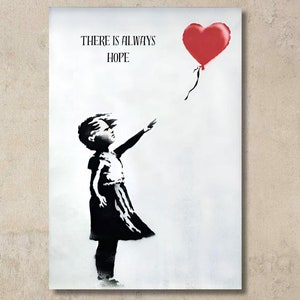 Banksy Girl with Balloon Wall Art, Banksy Canvas Painting, Graffiti Art, Modern Wall Art, Home Wall Decor, Banksy Print Art, Banksy Art Gift
