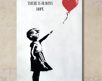 Banksy Girl Art, Banksy Red Balloon Canvas Art, Red Balloon