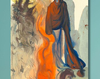 Salvador Dali Phlegethon (1963) canvas/surrealistisch inferno artwork print/mythologische muur kunst/dromerige fantasie decor/Fine Art reproductie/40