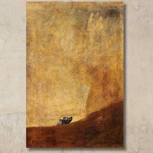 Francisco Goya: O cão (1820-23) Arte de parede em tela/Pintura de arte/Cartaz renascentista/Impressão de alta qualidade/Decoração de parede de cão/Presente de mestre barroco2