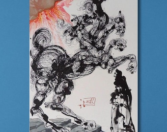Salvador Dali: Inferno Canto 6, Cerberus Canvas Wall Art/Hell 6 Wall Decor/Dali Art Print/Surrealism Poster/Exhibition Painting Gift/30
