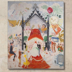 Florine Stettheimer : The Cathedrals of Fifth Avenue (1931) Canvas Wall Art/Modernist Painting/Giclee Poster Print/Exhibition Wall Decor/2