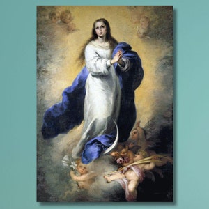 Bartolome Esteban Murillo: The Immaculate Conception (1660-65) Canvas Wall Art/High Quality Print/Baroque Print/Vintage Painting Gifts/3