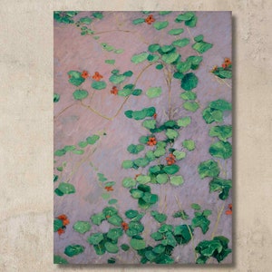 Gustave Caillebotte: Nasturtiums (1892) Canvas Wall Art/Nasturtium Painting/Nasturtium Plant/Art Reproduction/Flower Poster/Nasturtium Print
