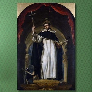 Claudio Coello: Saint Dominic de Guzman (1670) Canvas Wall Art/St Dominic Poster/Spanish Cleric/Renaissance Religious Art/High Quality Print