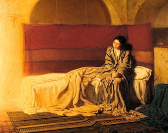 Henry Ossawa Tanner: La Anunciación (1898) Lienzo decorativo para pared/Impresión de alta calidad/Póster de la Virgen María/Pintura religiosa/Arte cristiano/1