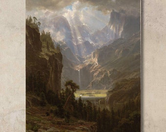 Albert Bierstadt: Rocky Mountains, Lander&#39;s Peak (1895) Canvas Wall Art/High Quality Print/Mountain Painting/Mountain Landscape Print Art/3