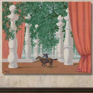 Rene Magritte: The Lost Jockey (1947-48) Arte de parede em tela/Pintura de cavalo/Decoração de parede embrulhada ou emoldurada/Pôster surrealista/Presentes de impressão de Rene/28